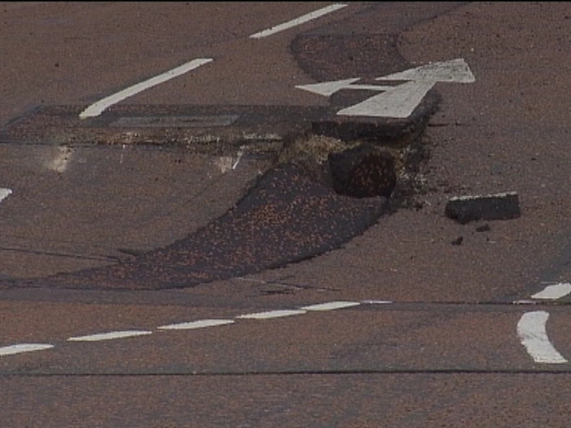 Cromac Street - Subsidence in road