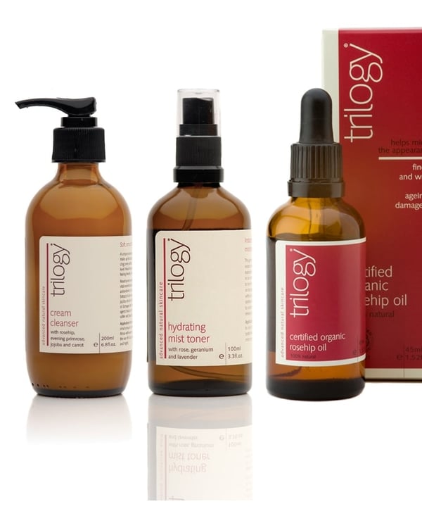 Trilogy Cream Cleanser, Hydrating Mist Toner, Rosehip Oil