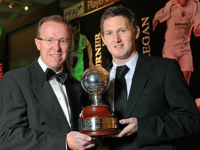 Gary Twigg is presented with his award