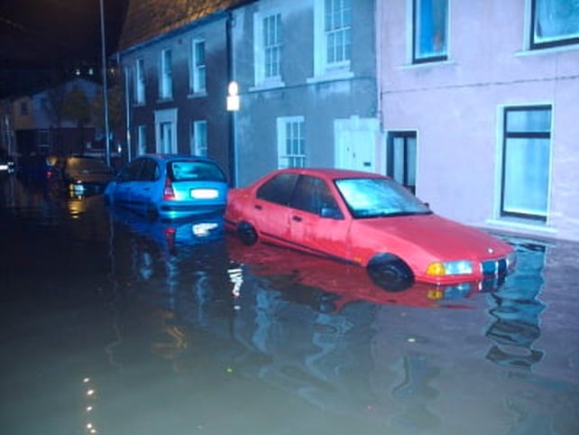 Flooding just off Grattan St near the Mercy Hospital, Cork (Credit: Terry O'Brien)