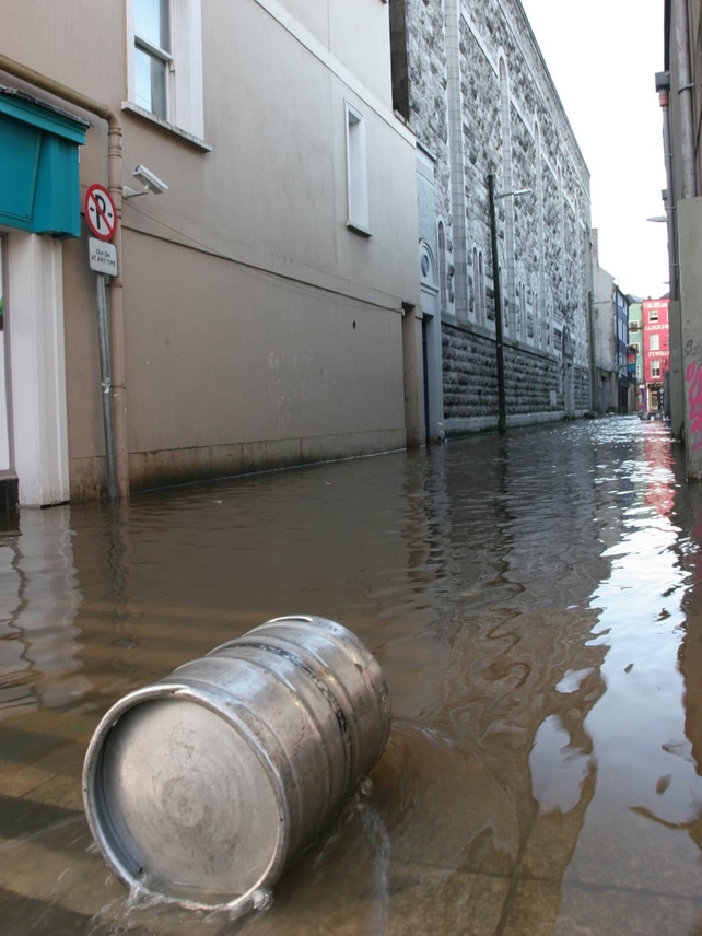 A flooded lane near Grand Parade in Cork city (Credit: David O'Riordan)