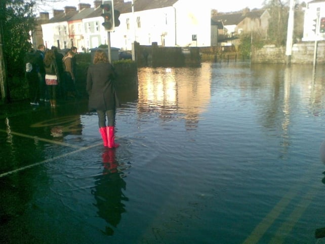 Pedestrians can walk no further - picture taken near the Castlewhite Apartments, close to UCC (Credit: Rob Karreman)