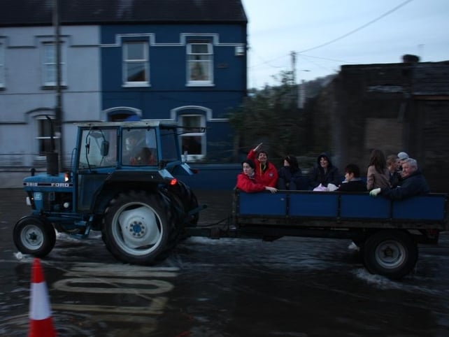 Locals in Cork look at the lighter side of the flood - (Credit: Rory Coomey)