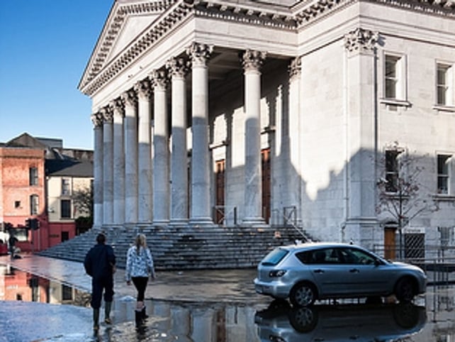 Washington Street in Cork city under water this morning (Credit: David Hegarty)