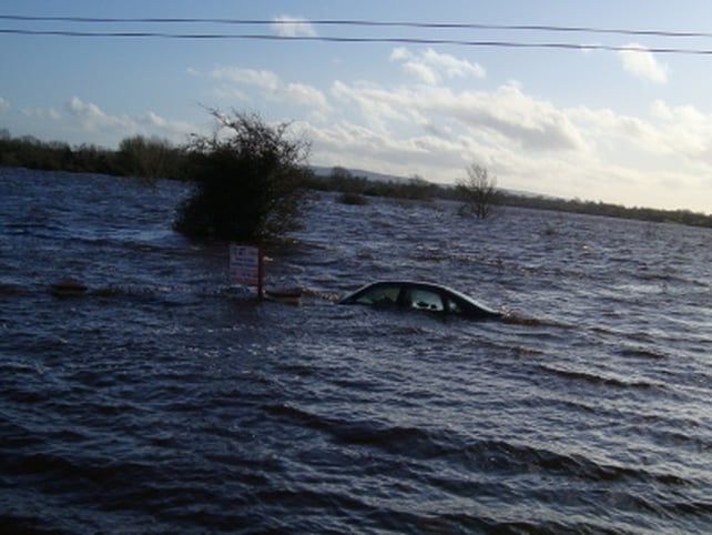 A car almost totally submerged near Craughwell - (Credit: Mike Duffy)