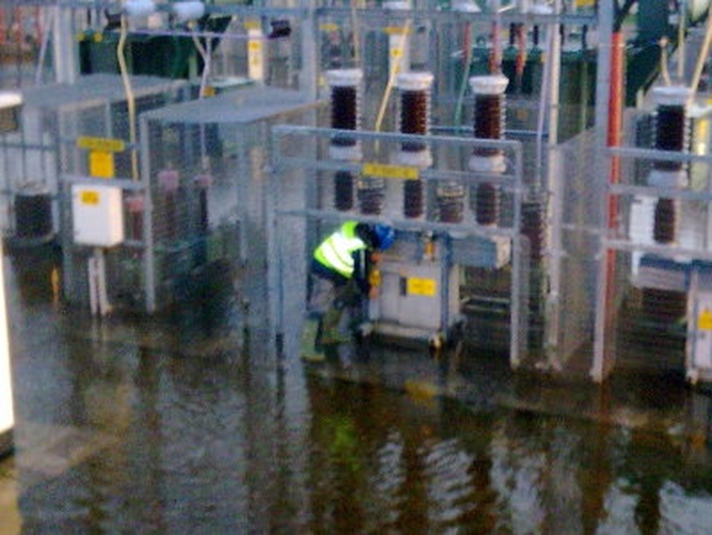 Flooded sub-station on the Gort Road, Ennis - (Credit: Jeffrey Kavanagh)