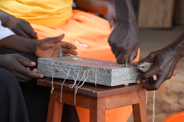 After the honey is extracted the wax in boiled before it is poured into a mould to set