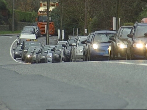 Newry - Long tailbacks approaching the town