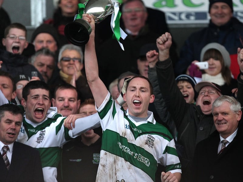 Portlaoise captain Brian McCormack with the Leinster trophy