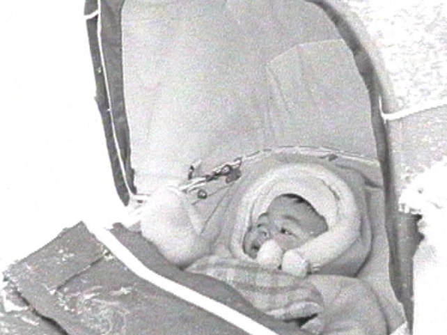 This baby has probably grown up to tell their kids they never took snow days.