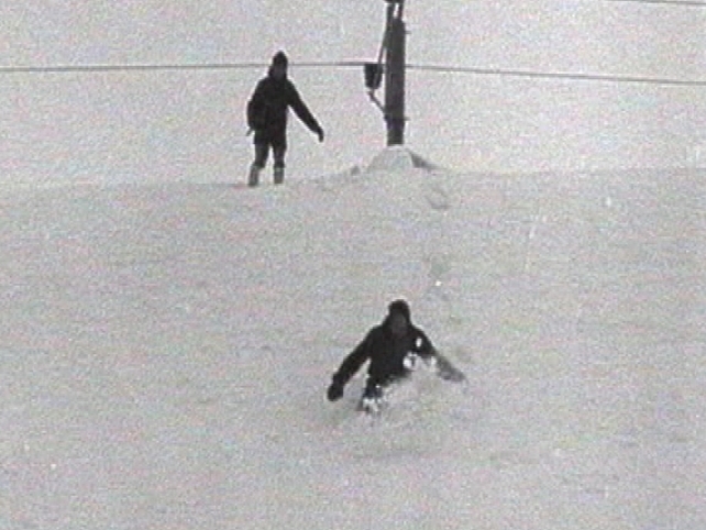 ...and sinks up to his waist.