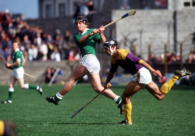 The late Danny Fitzgerald in action for Limerick against Wexford in the 1984 NHL final