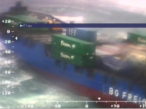 Cargo - Seven containers fell overboard