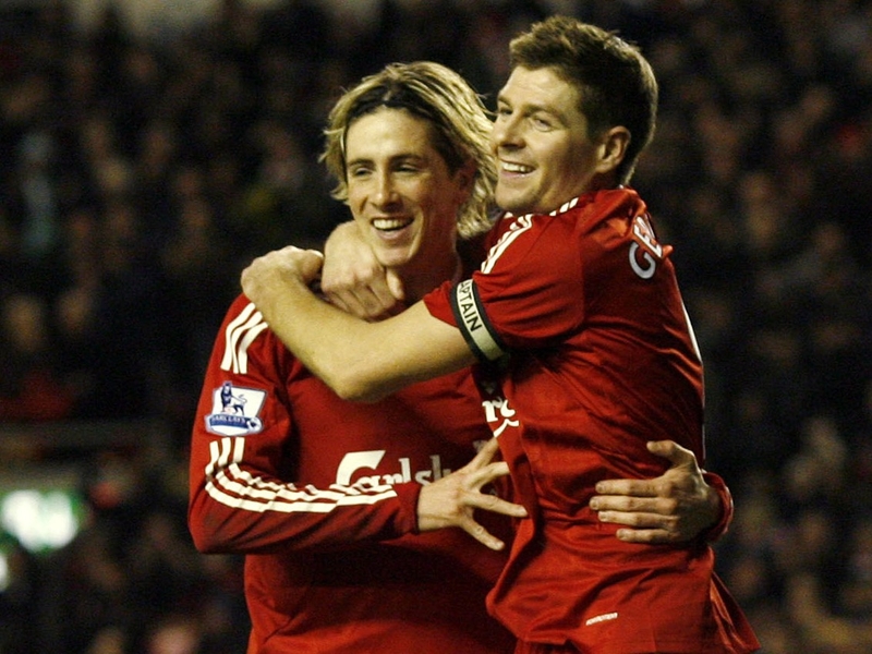 Fernando Torres (l) and Steven Gerrard were both on target for Liverpool