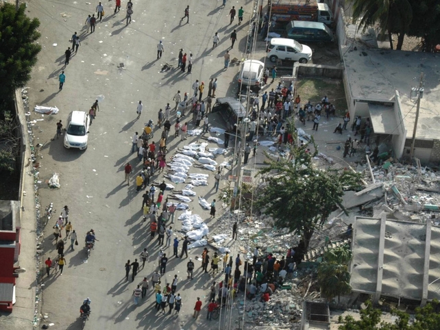 Aerial view of Port-au-Prince on 13 January