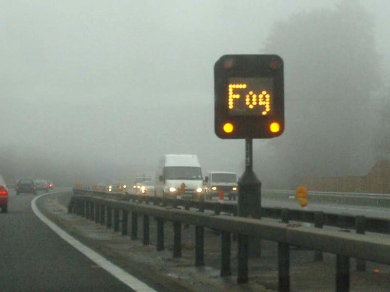 Roads - Visibility reduced due to fog
