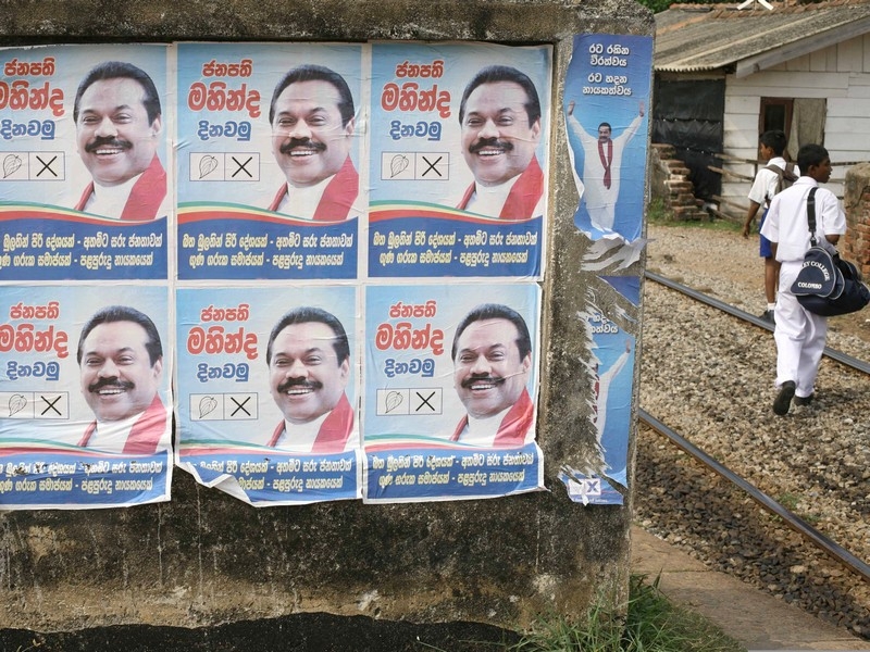 Sri Lanka - Election posters for President Mahinda Rajapaksa