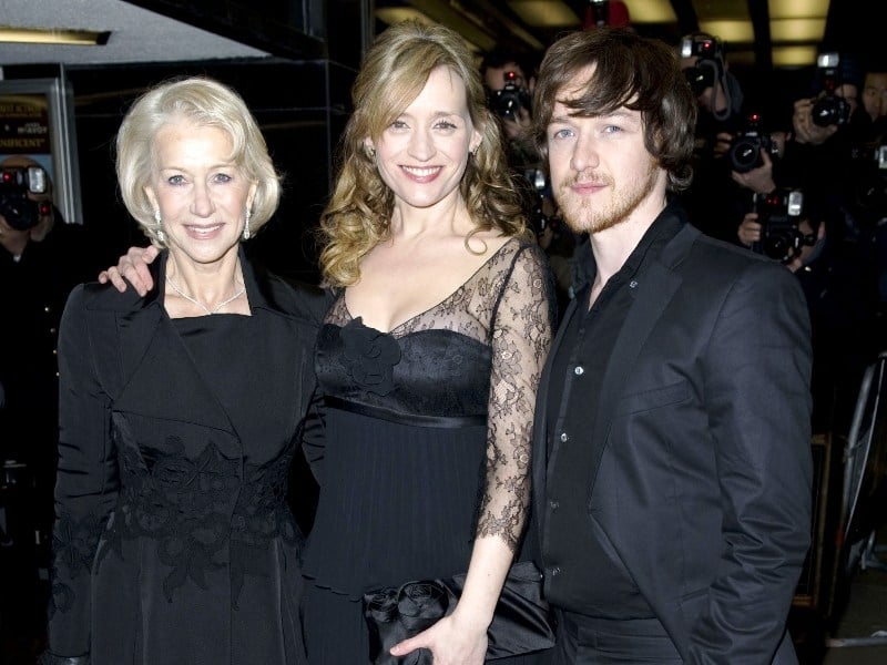 Helen Mirren, Anne-Marie Duff and James McAvoy pictured at the London premiere of 'The Last Station'