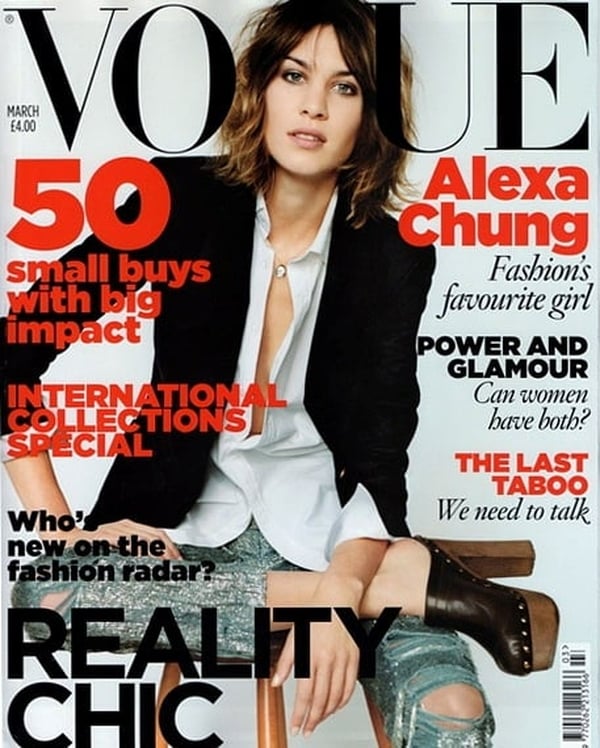 Alexa Chung on the cover of Vogue UK
