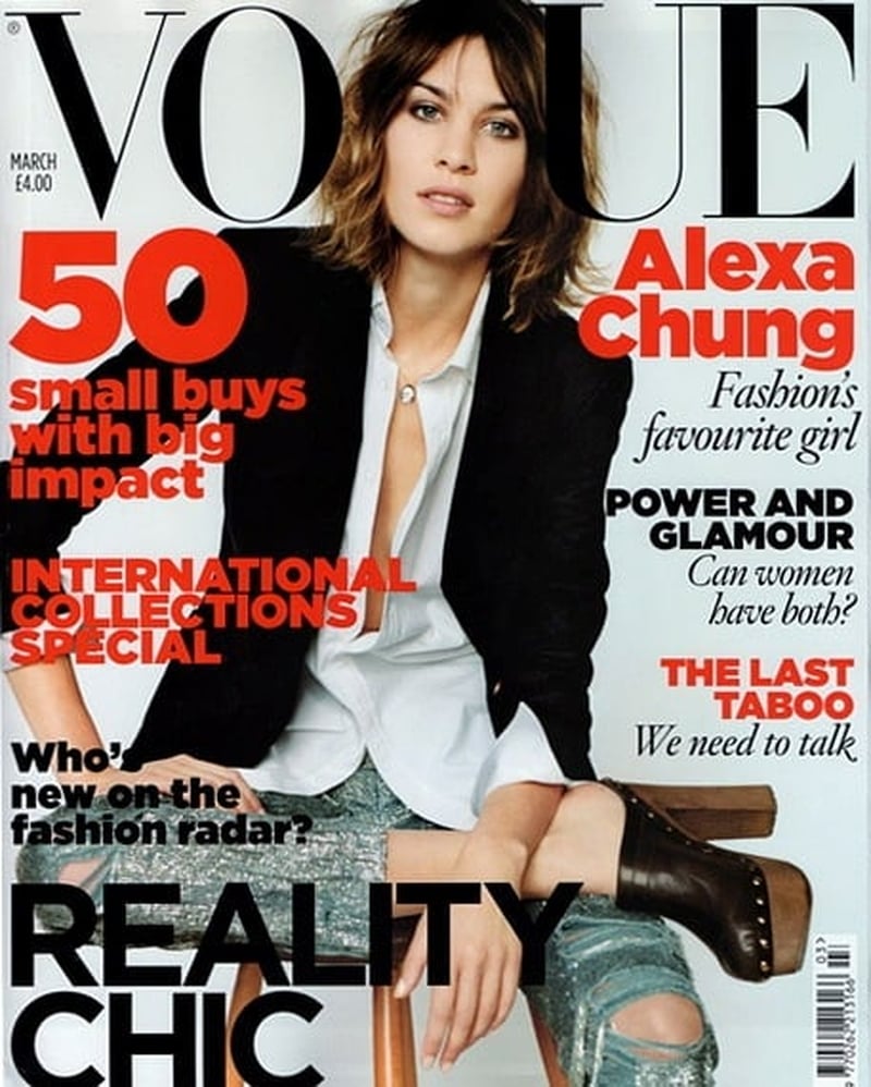 Alexa Chung on the cover of Vogue UK
