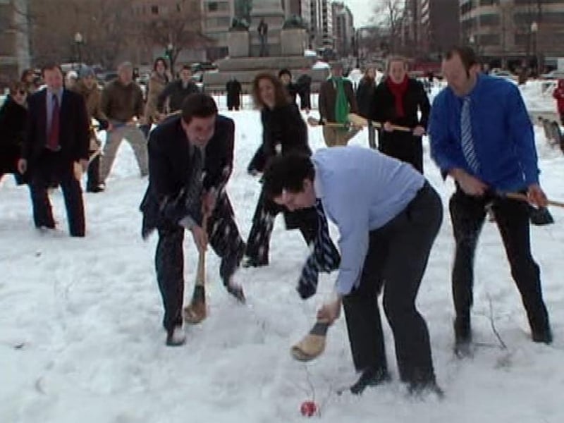 Hurling - 'Guerrilla street' theatre