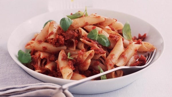 Penne Pasta, Fresh Pesto with Olives, Sun-dried To