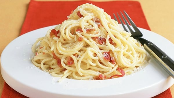 Pasta Carbonara a la Eva with White Turnip