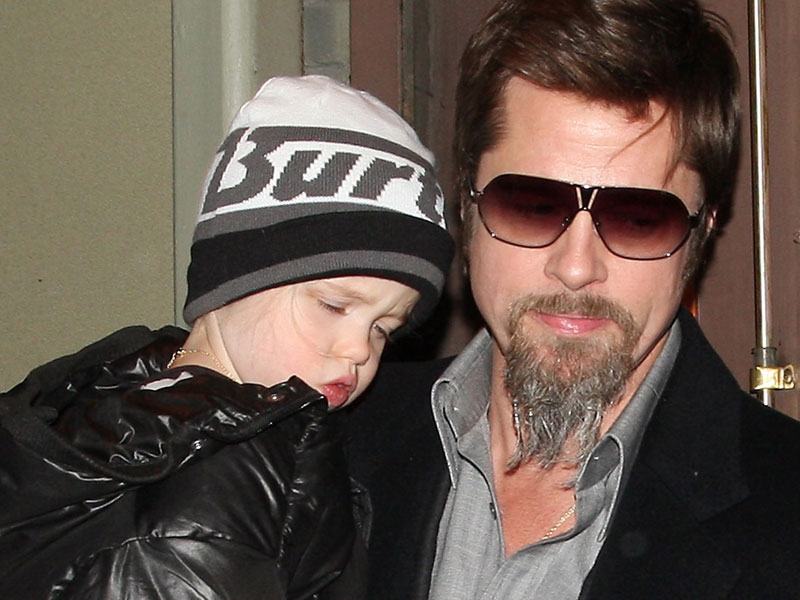 Pitt with daughter Shiloh