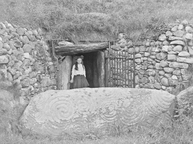 Girl at entrance to Newgrange, Co Meath 1904-1910