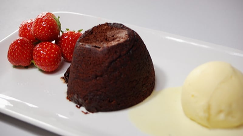 Chocolate Fondant with Tickety Moo Ice Cream