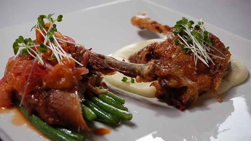 Crispy Duck with Mandarin and Red Onion Sauce: Tommy Bowe