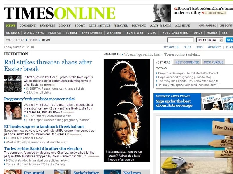 Times Online - New subscription website will replace the existing site