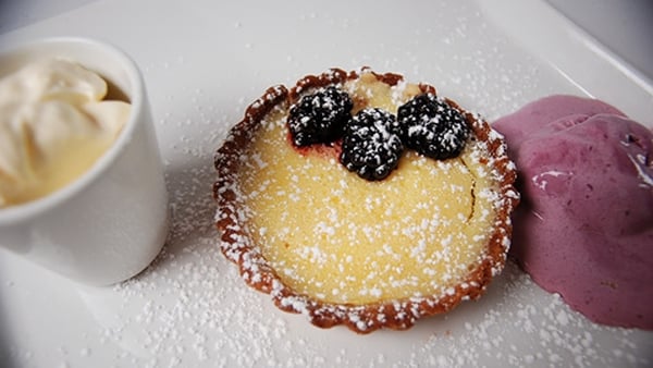 Zesty Lemon Tart, Blackberry Ice Cream