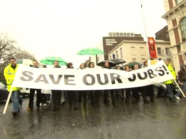 Dublin - Protest by Quinn Insurance employees