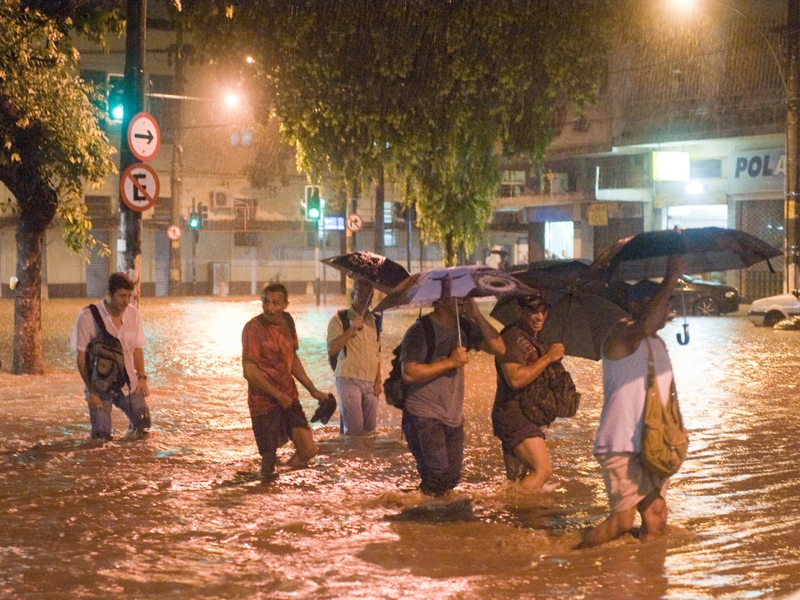 Brazil - Streets flooded in Rio de Janeiro