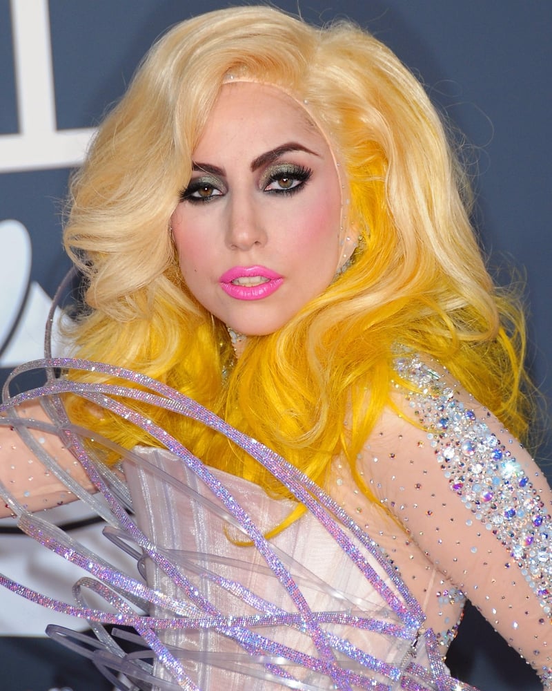 Gaga wearing an Armani design