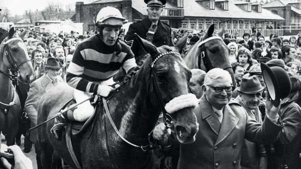 Tommy Carberry aboard 1975 Grand National winner L'Escargot