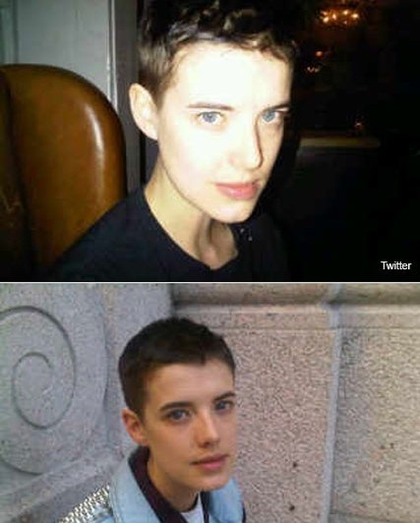 Agyness Deyn's new haircut, images from Twitter