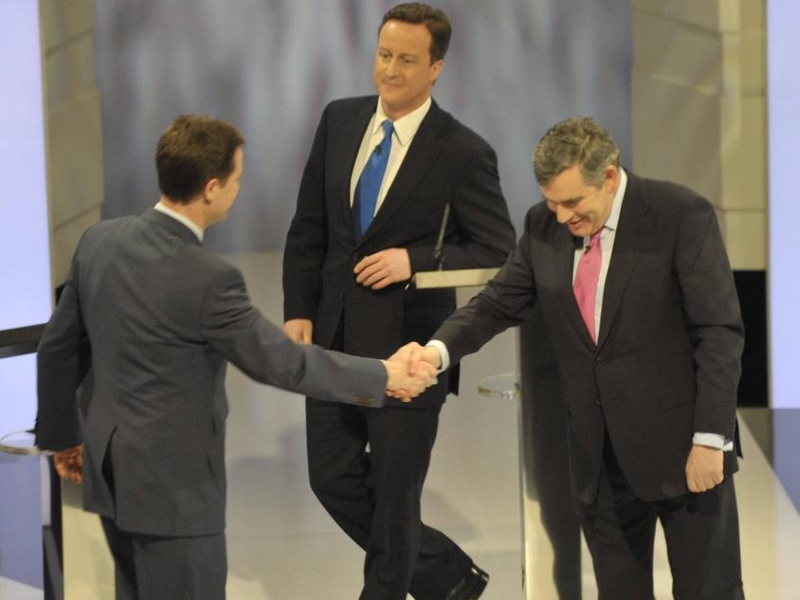 Clegg, Cameron, Brown - First of three TV debates
