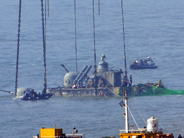 South Korea - Cheonan split in half when it sank last month