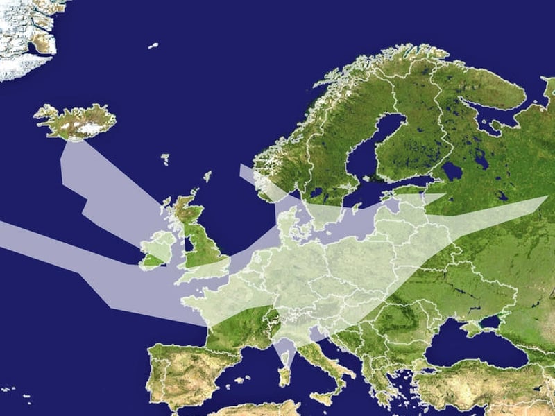 Europe - Ash coverage over Europe on 20 April