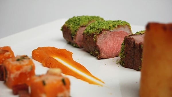 Loin of lamb with Parsley Crust, Butternut Squash