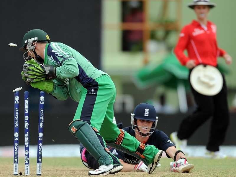 Niall O'Brien runs out England opener Craig Kieswetter