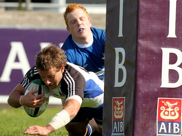 Jeremy Manning scores Cork Con's first try against Mary's