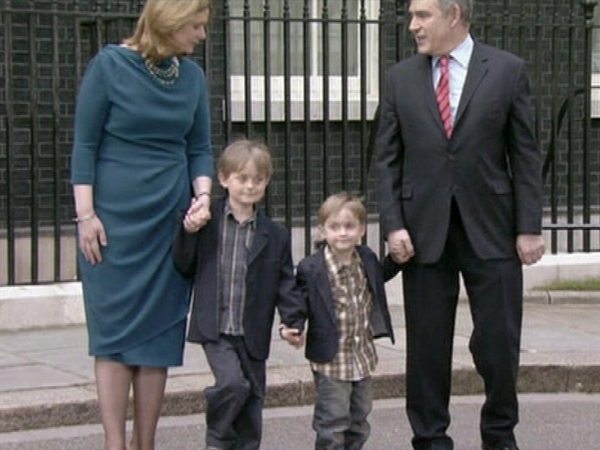 Brown Family - Leaves Downing Street