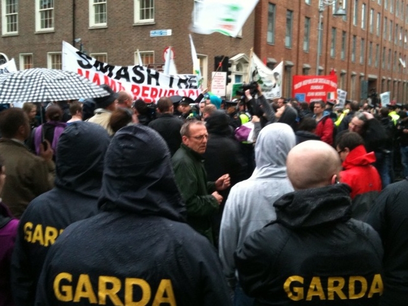Kildare Street - Right to Work campaign organised protest