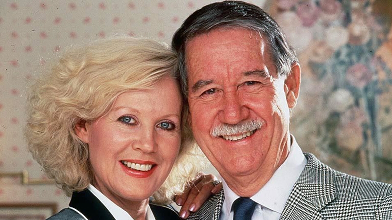 Chambers - Is married to Reg Grundy (right) whose company created Neighbours