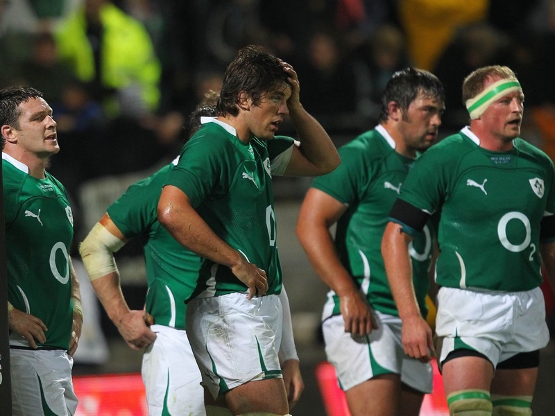 David Wallace, Donncha O'Callaghan Tony Buckley and Mick O'Driscoll look on in joint dejection