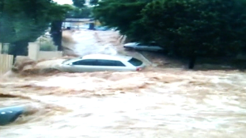 France - Amateur footage captured rushing water