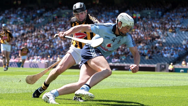 Liam Rushe in action for the Dubs against Kilkenny in the 2010 Championship
